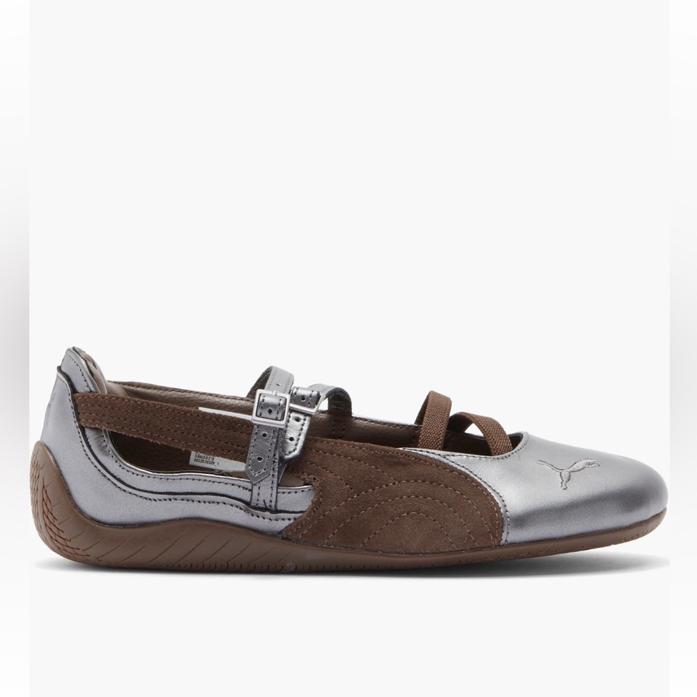 Puma Speedcat Metallic Silver and Brown Ballet Sneakers - Picture 2 of 4